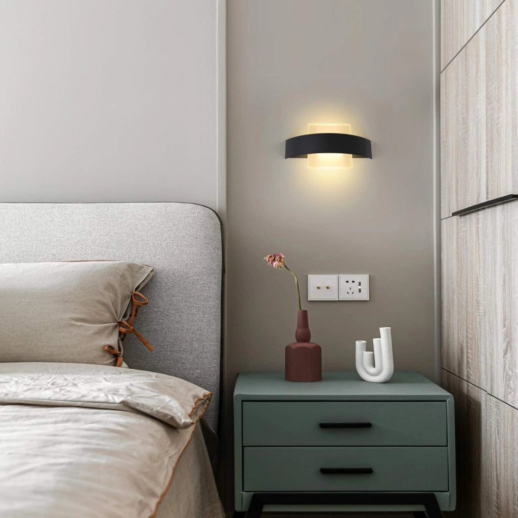 ZMH Lampada da parete a LED 3000K 7W corridoio 23,5cm camera da letto lampada da letto in acrilico bianco caldo