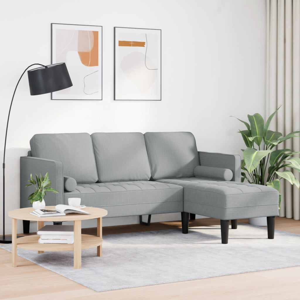 Divano 3 posti L Grigio chiaro 160 cm in tessuto