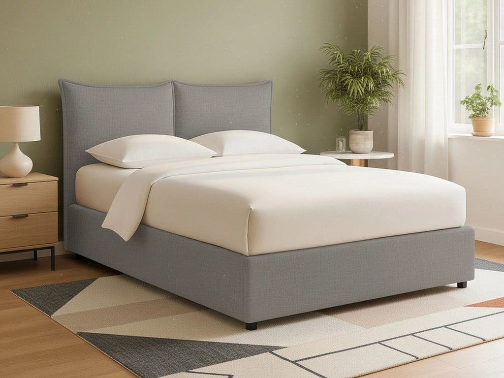 Uckfield, Letto Matrimoniale Sfoderabile Made in Italy, Grigio Cenere