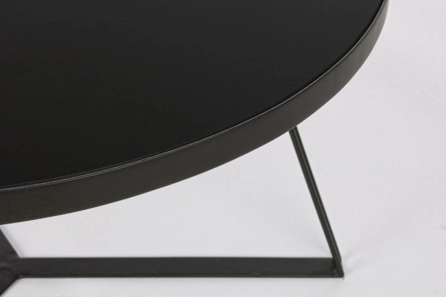 Tavolino Zaira Nero D70 Rotondo in Metallo
