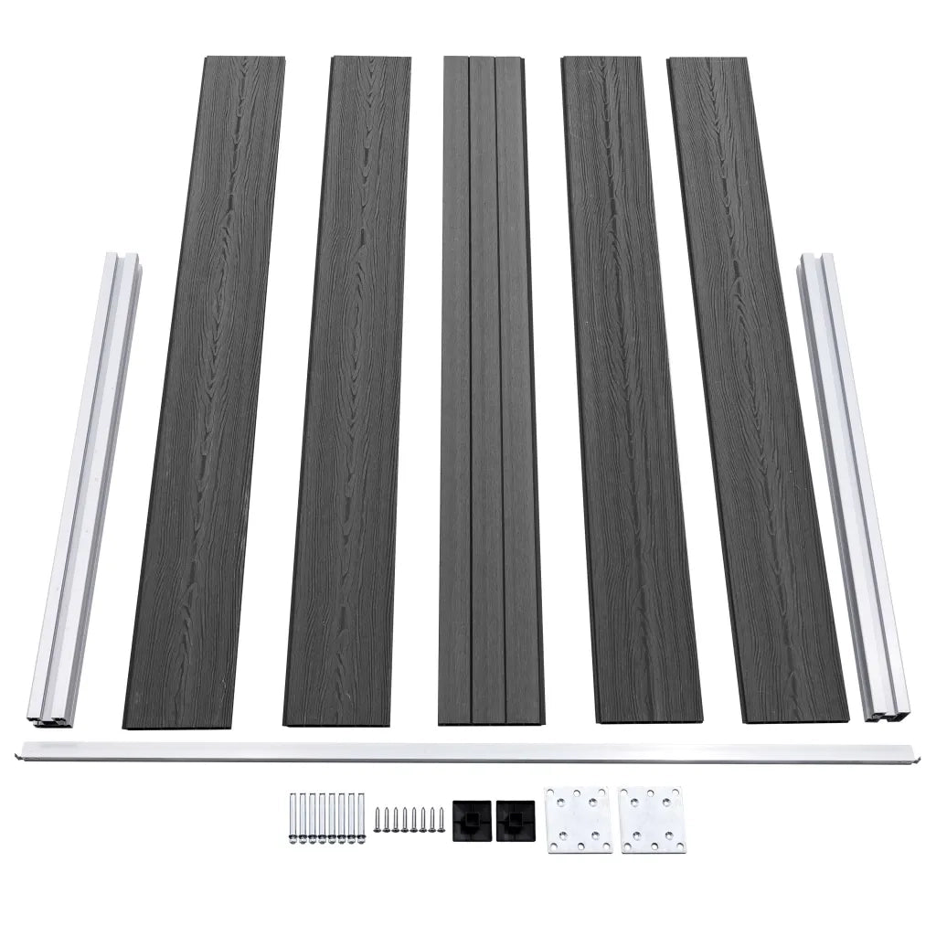 Set Pannelli di Recinzione in WPC 353x105 cm Nero  cod mxl 18212