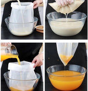 Sacchi a setaccio per frutta (10 pezzi) - Sacchi a nylon per latte di noci e latte di soia - Lavabili - Sacchi a setaccio per succo, latte e verdure