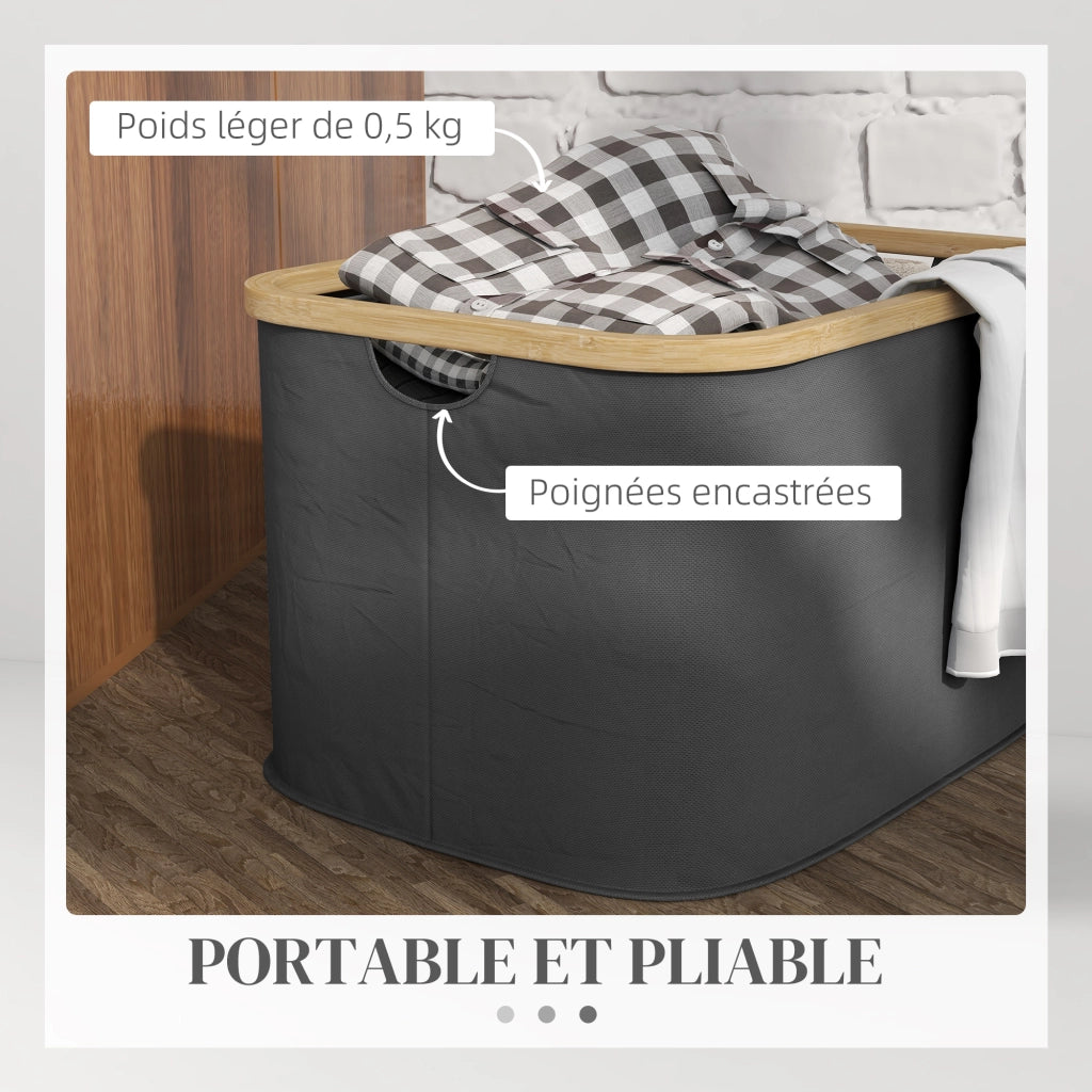 Cestino per bucato pieghevole 36 L ¨C zephmum ¨C grigio tessuto