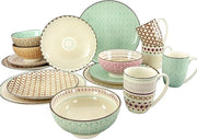 Set di Cucina a 16 Pezzi in Ceramica - Serie 20310 con Parole Chiave Extra