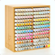 Organizzatore per pennarelli in legno di bambù per 168 pennarelli, pannelli organizzatori per pennarelli, matite, pastelli e pennelli per ufficio, scuola e casa.
