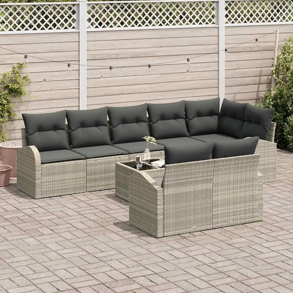 Set Divano da Giardino Grigio chiaro 55 x 55 x 37 cm polyrattan 3346102