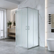 Box Doccia 3 Lati 80x80x80 Cm H185 cm vetro Opaco 6 mm Apertura Scorrevole| Kiro