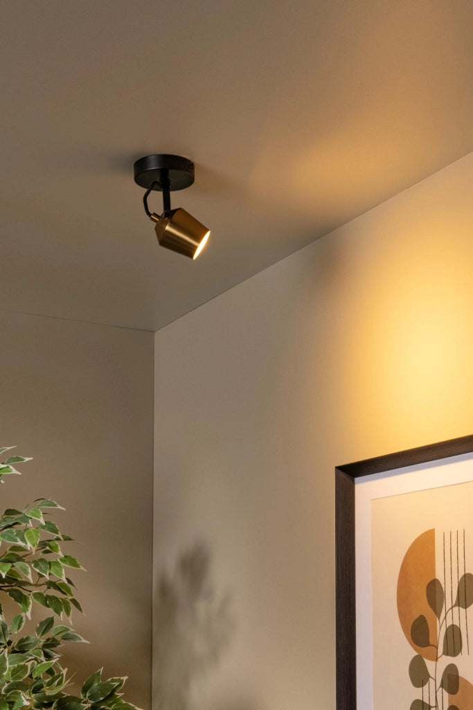 Faretto da soffitto EMILE 1xGU10 oro nero conico Lucide