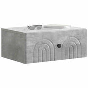 Comodino | Armadio da Notte | Mobiletto da notte a muro Grigio Cemento 49 x 34,5 x 20 cm