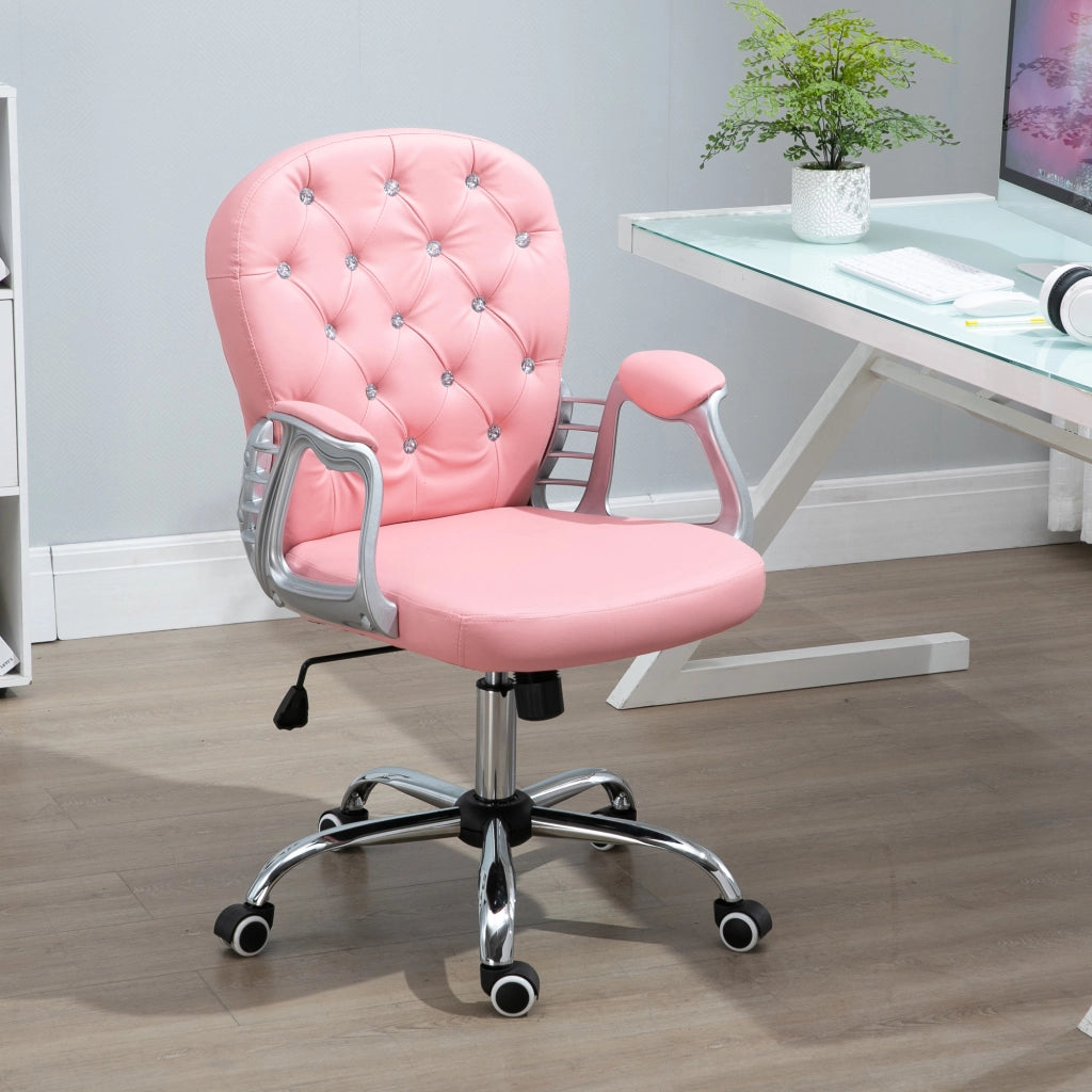 Sedia da ufficio girevole ¨C Xylo ¨C ecopelle rosa, altezza regolabile, carico 120kg