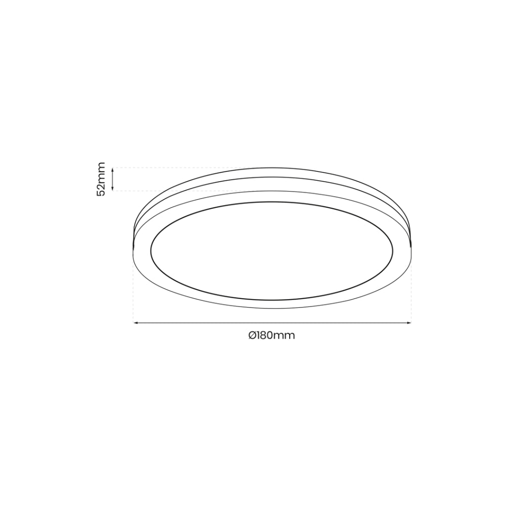 Plafoniera LED tonda 18cm 12W 4000K IP54 Marlon Eko-Light