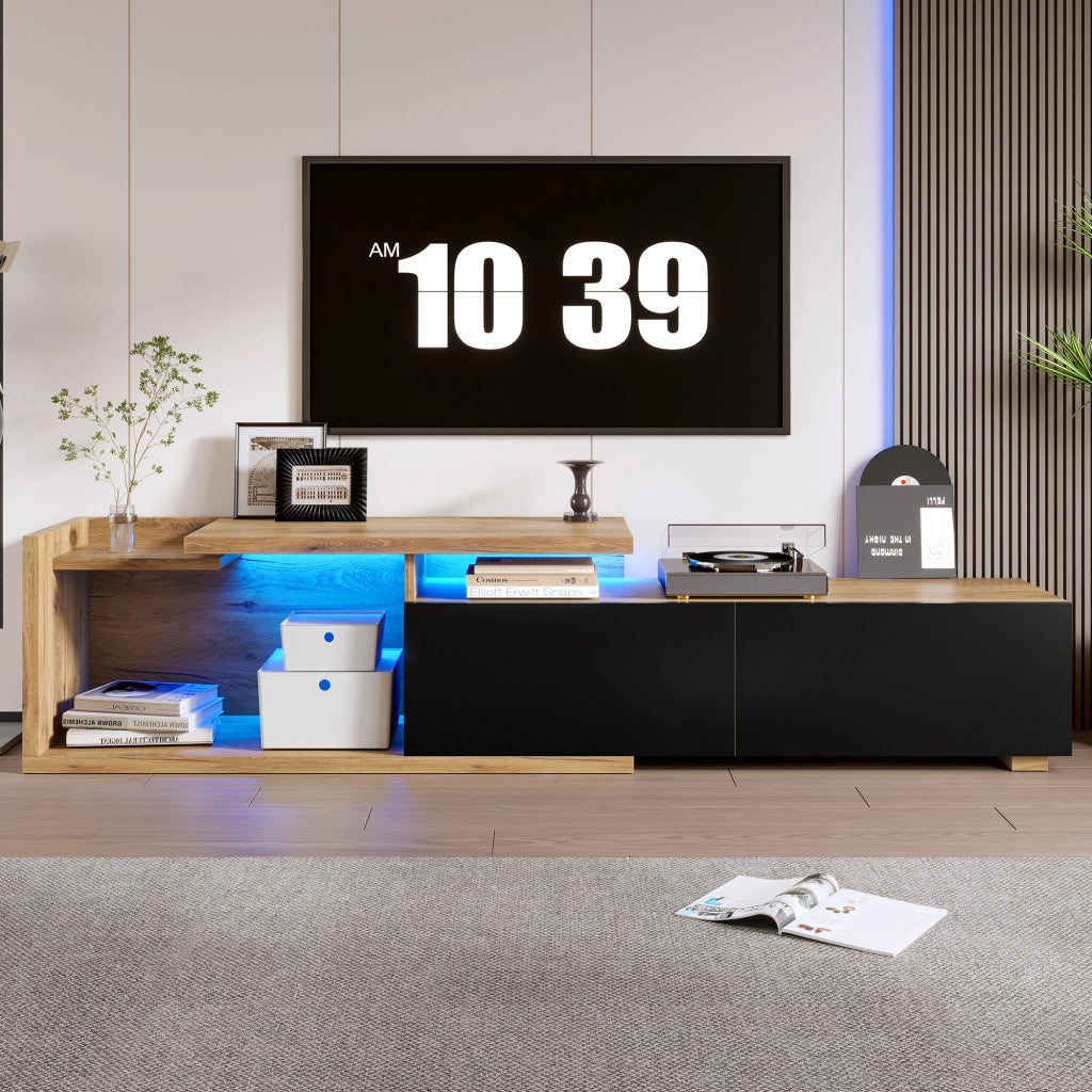 Mobile TV Modulare con LED ¨C MINIMAL ¨C Legno, Estensibile fino a 2m