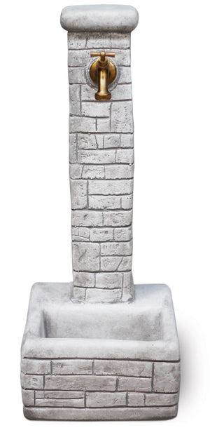 Fontana da Giardino Senza Rubinetto in Cemento Granulato di Marmo Iglesias Grigio