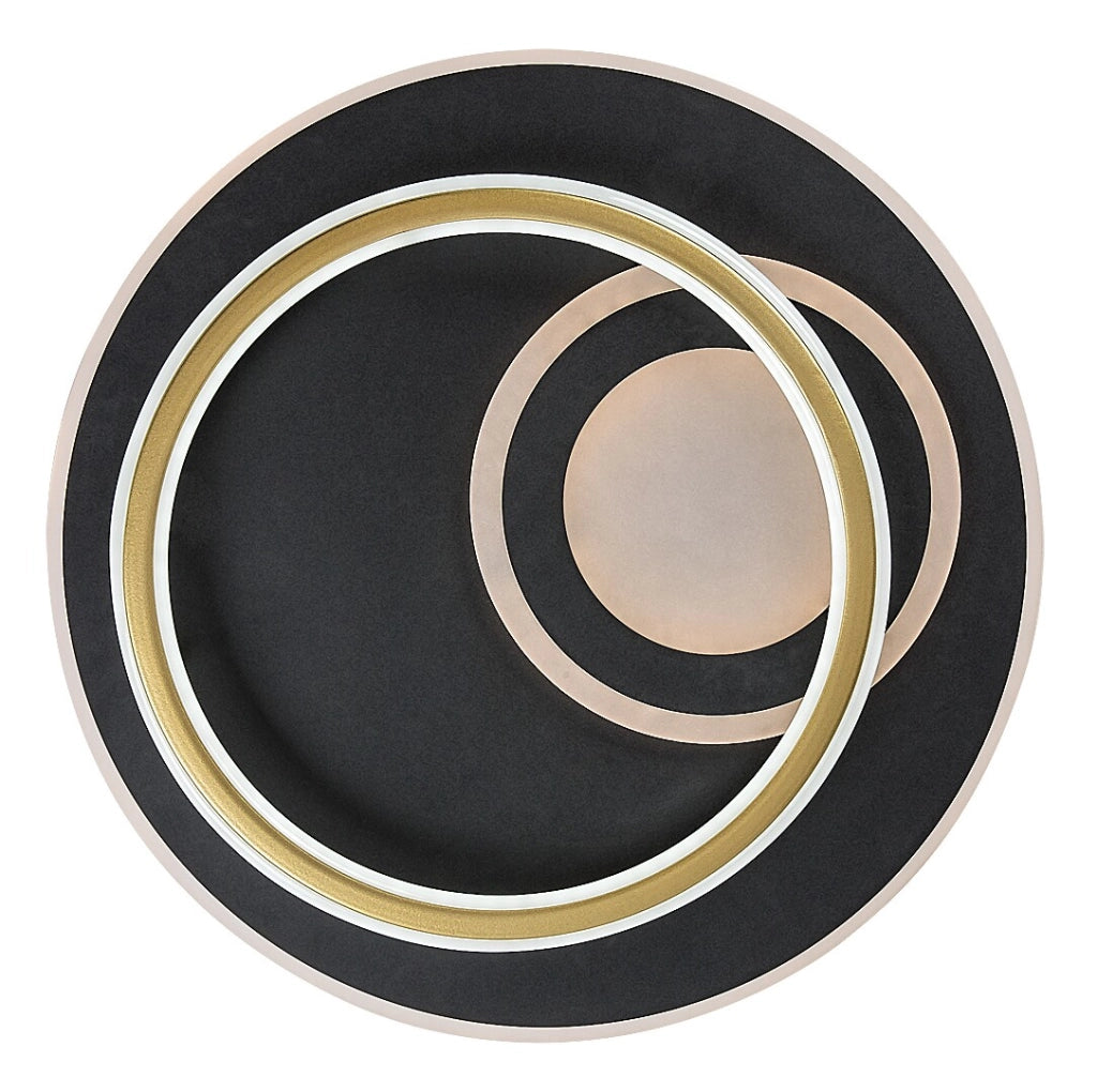 Plafoniera LED Brantiel 3 luci nera oro Ø50 cm Rabalux