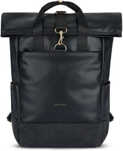 Borsa da Spalla per Donna Nero - Adele - Borsa da Spalla con Cerniera Rolltop Elegante per Università, Bicicletta, Lavoro - Borsa per Laptop Grande Donna - Impermeabile