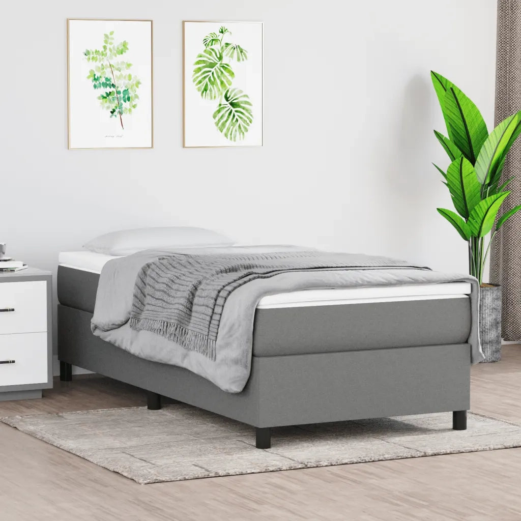 Giroletto a Molle con Materasso Grigio Scuro 80x200 cm Tessuto cod mxl 36228