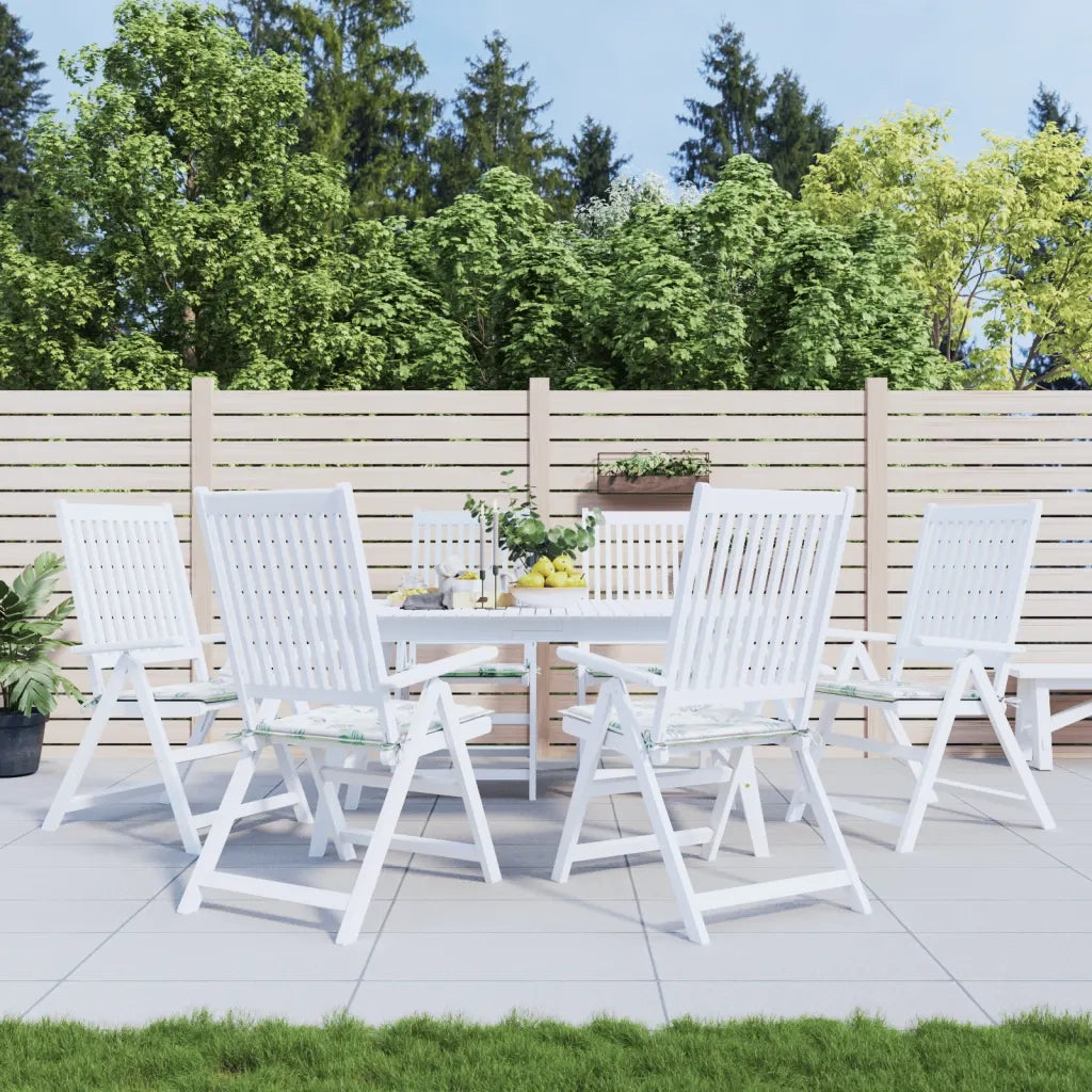 Cuscini per Sedia 6 pz | Cuscini per sedie Motivo a Foglie 40x40x4 cm Tessuto
