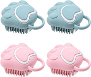 Borsetta di Massaggio Soft per Cani e Gatti - Borsetta di Silicone per Massaggio Calmante e Pulizia - Con Dispenser Shampoo - Blu e Rosa