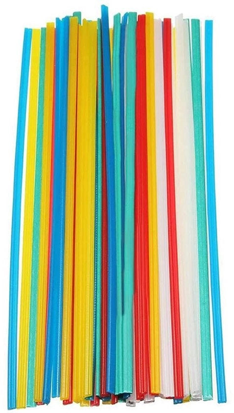 60 pezzi di stecchi di plastica per riparazione di bumper - PP/PVC/PPR stecchi di plastica per riparazione di bumper 24,48 cm (disponibili in verde/blu/giallo/rosso/bianco/nero, 10 pezzi per colore)