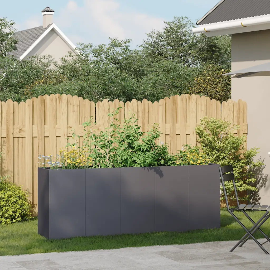 Fioriera Antracite 200x40x80 cm in Acciaio Laminato a Freddo 860726