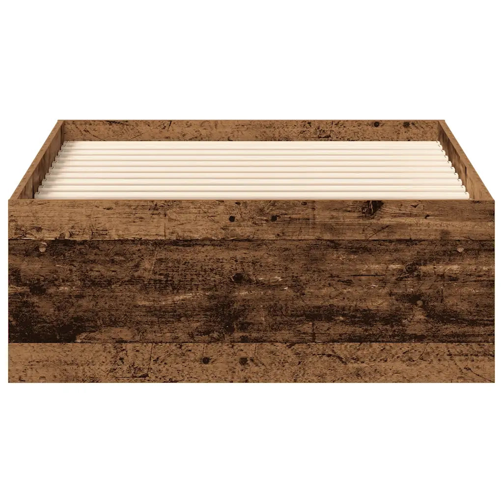 Letto singolo | Letto per adulti | Giroletto senza Materasso Legno Antico 90x200cm in Truciolato