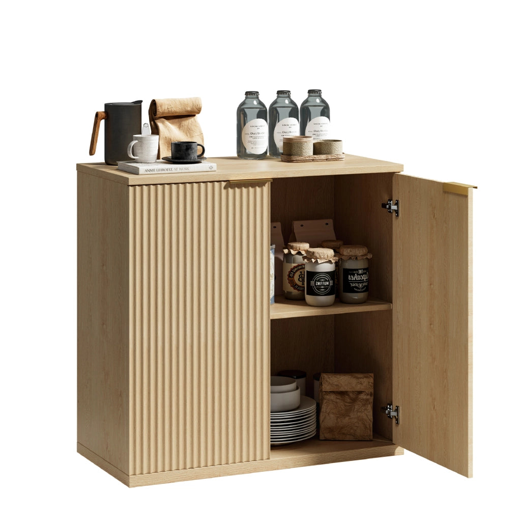 Credenza a 2 ante 80x40x80 cm in MDF rovere HOMVRA