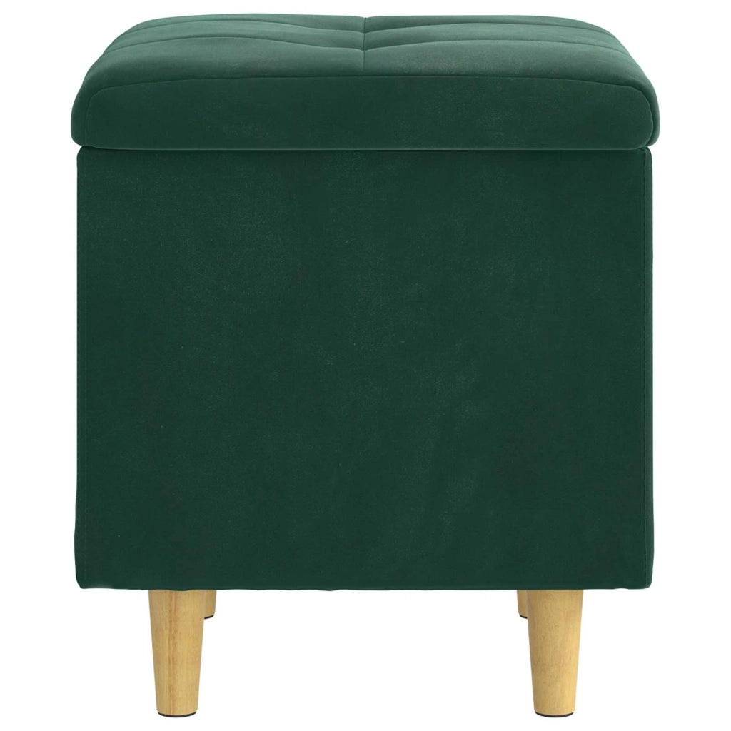 Pouf contenitore Verde Scuro 40 x 40 x 45 cm Velluto 876812