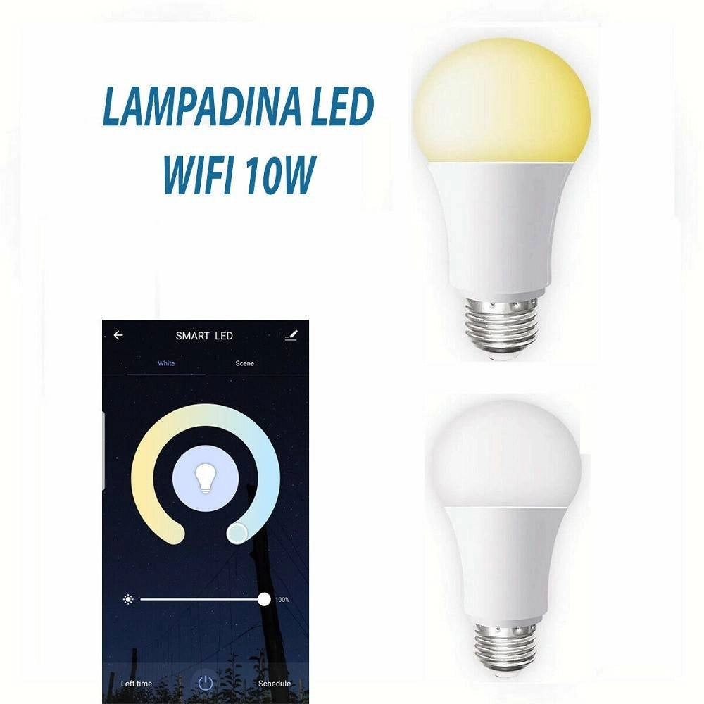 Trade Shop - Lampadina Smart Led Wifi E27 10w 2700k 6400k Dimmerabile Ios Android Alexa Google -