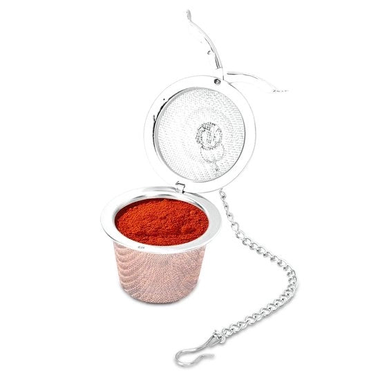 Filtro per Tè in Acciaio Inossidabile - Infusione con Catena - Accessorio per Tè XL - Design Antiscivolo - Filtro Reutilizzabile per Tè