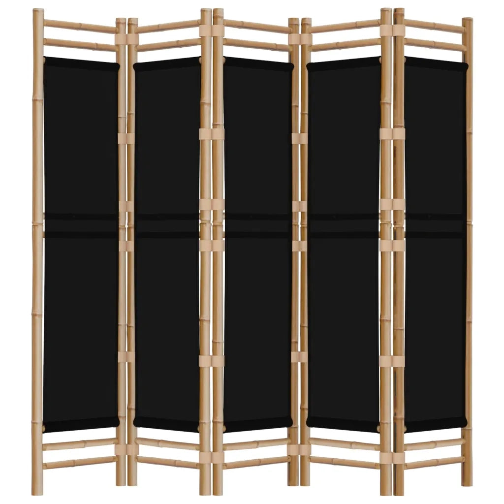 Divisorio Ambienti | Divider per stanze | Paravento 5 Pannelli Pieghevole 200 cm Bamb¨´ e Tela