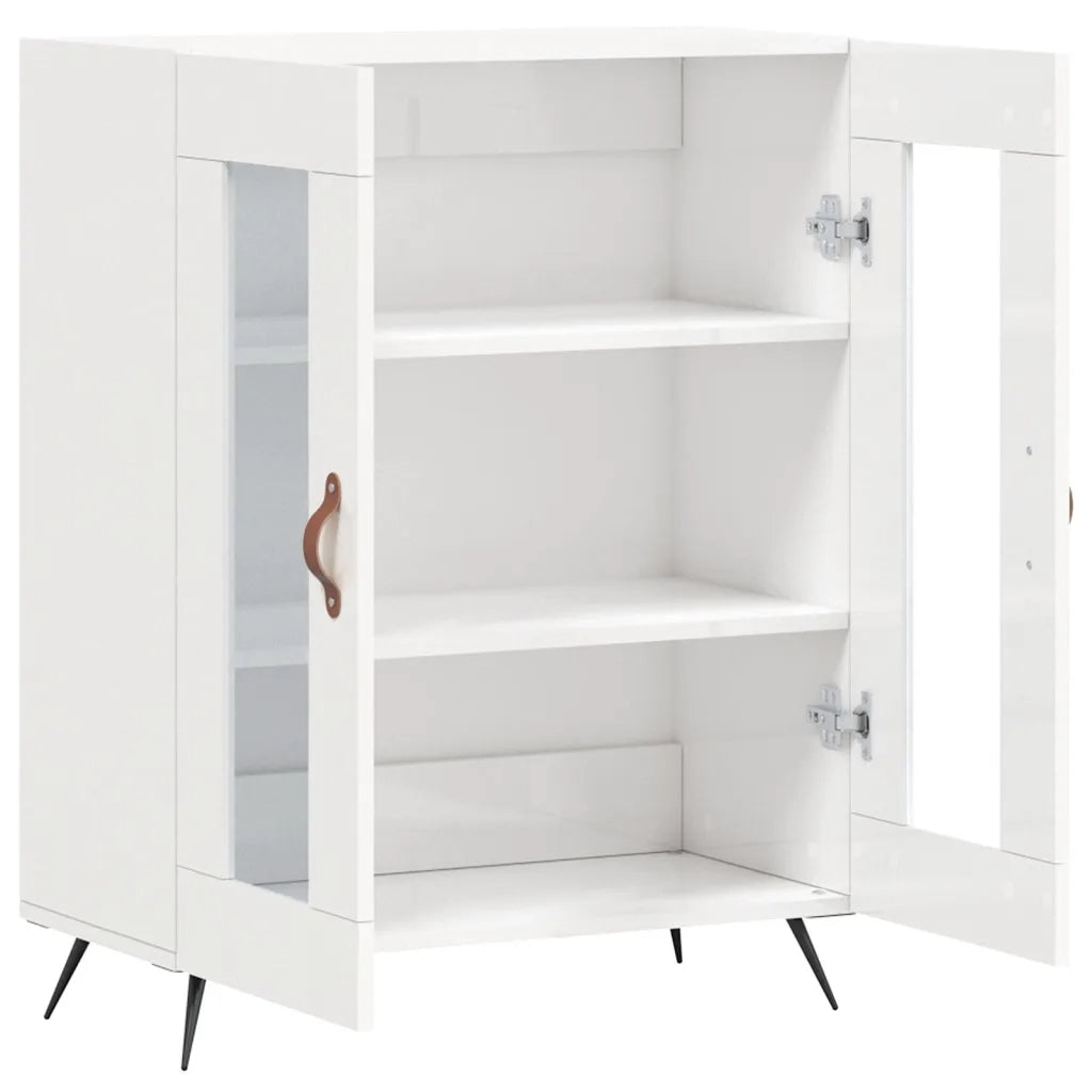 Credenza-Buffet-Armadio da cucina 69,5x34x90 cm in Legno Multistrato Bianco Lucido 378888