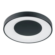 Plafoniera LED 72W tonda 48cm nera con telecomando IP44