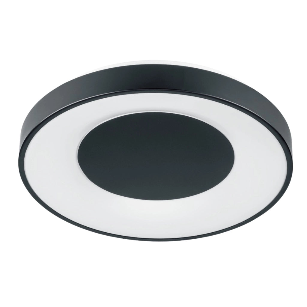 Plafoniera LED 72W tonda 48cm nera con telecomando IP44