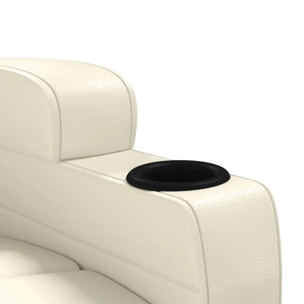Poltrona Massaggiante Bianco Crema in Similpelle 342713