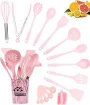 Set di accessori da cucina resistente al calore - Accessori da cucina per uso quotidiano - 18 pezzi - Rosso