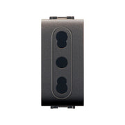 LIFE 4045 PRESA BIVALENTE GRIGIO ANTRACITE- ELETTROCANALI- 12,0 pz