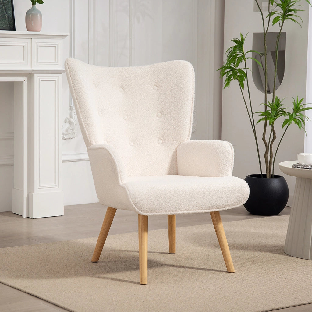 Poltrona Boucl¨¦ ¨C Zephmum ¨C Beige 71x74x96