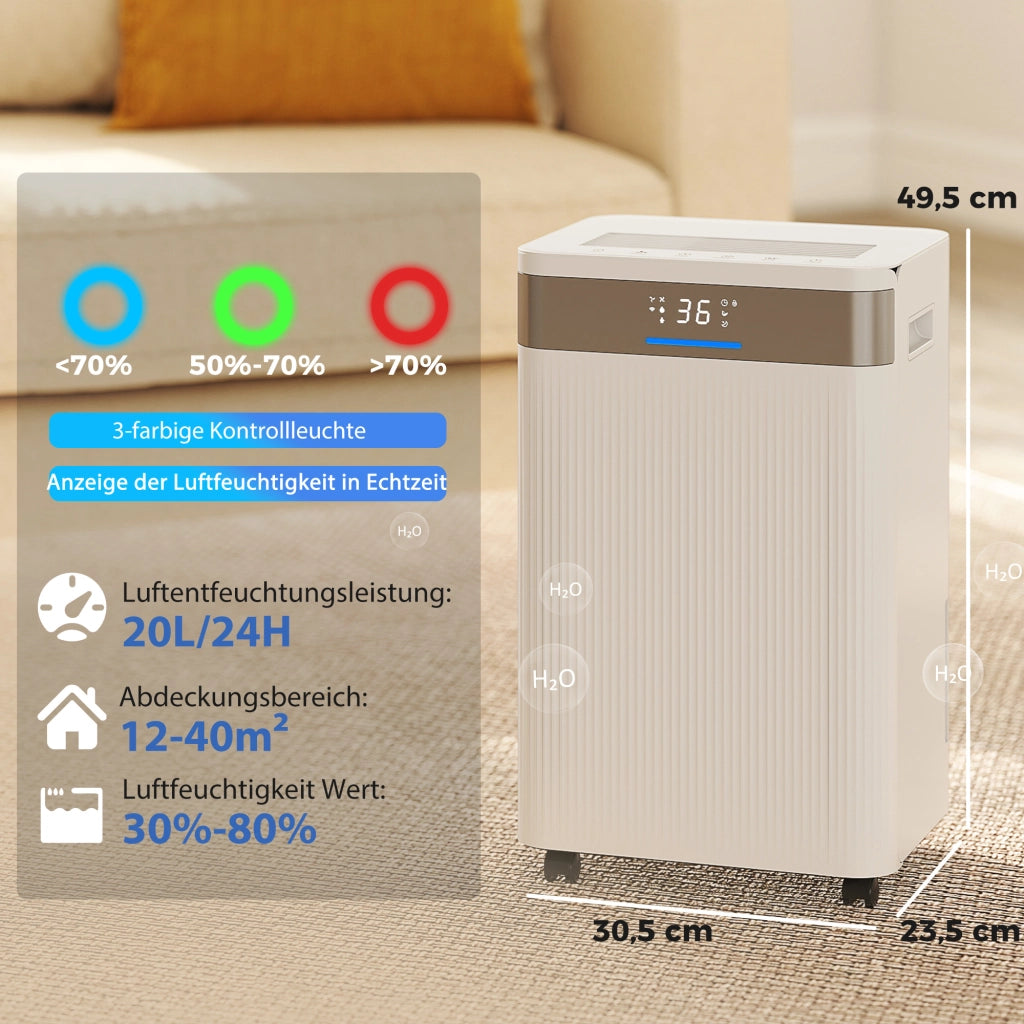 Deumidificatore ¨C Zephmum ¨C Bianco 4.5L LED
