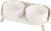 Ciotola per cani in ceramica, alta, resistente alle macchie, con doppio contenitore, set per ciotola e acqua per cani e gatti, capienza 850 ml x 2