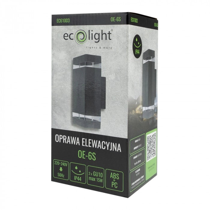 Applique esterna moderna antracite 2xGU10 IP44 Ecolight