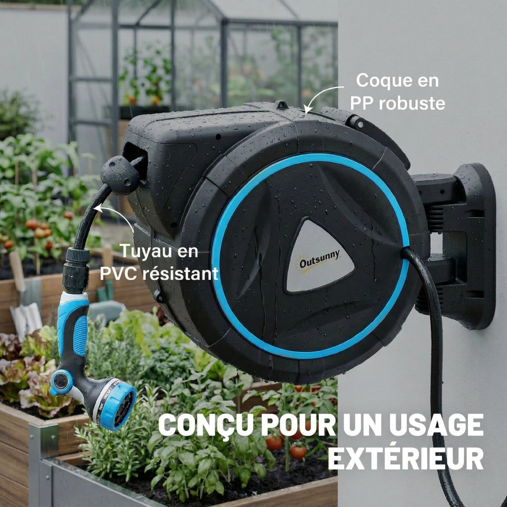 Avvolgimento Automatico Parete Irrigazione 23+2m ¨C Zephmum ¨C Blu 55x31x50cm