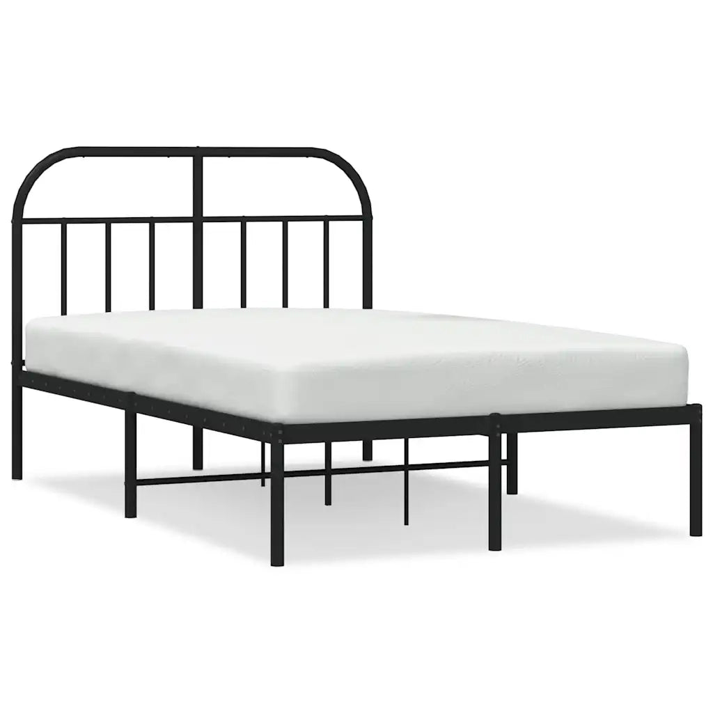 Giroletto con Testiera-Struttura Letto con testiera in Metallo Nero 120x200 cm 394466