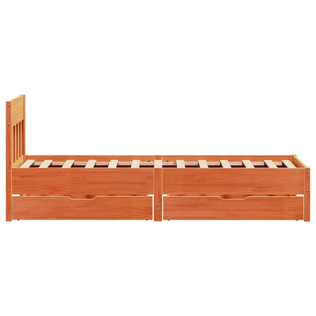 vidaXL Letto senza Materasso Marrone Cera 90x190 cm in Legno di Pino
