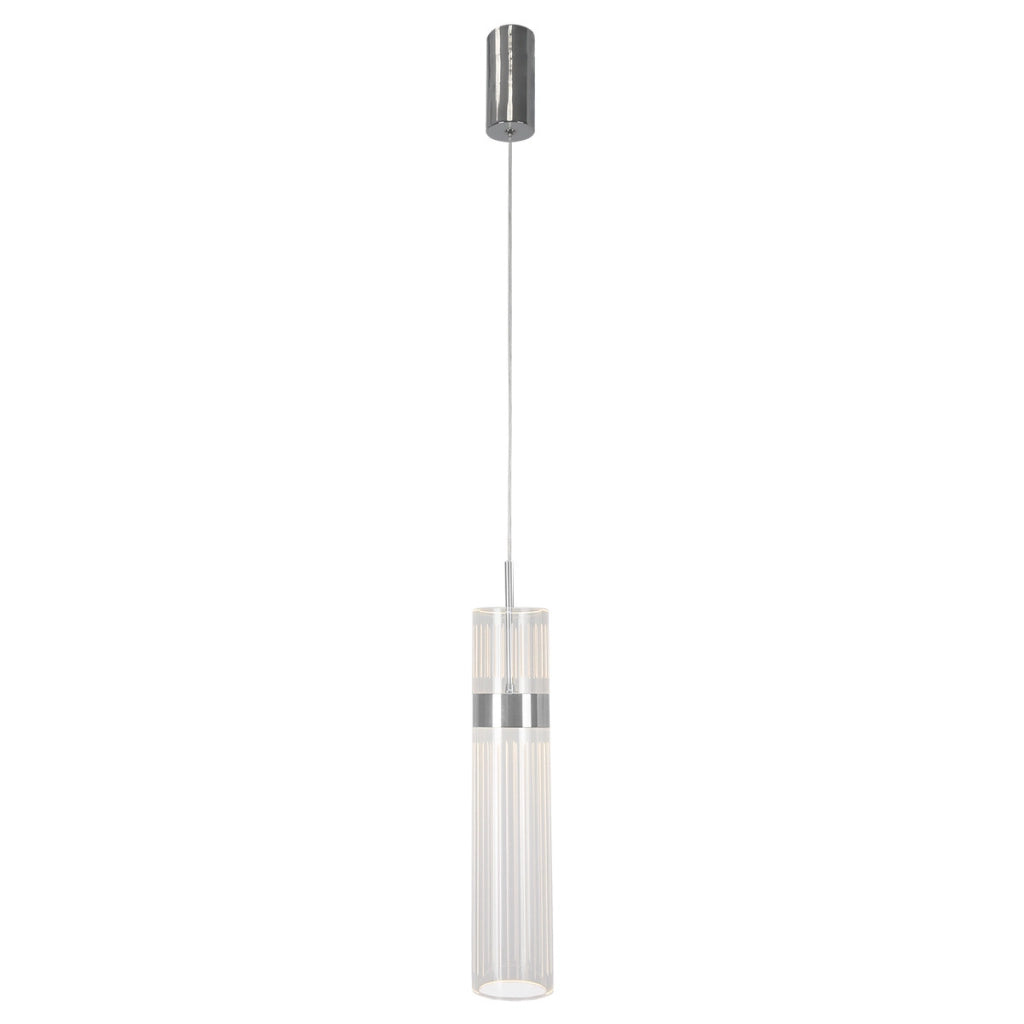 Lampada a sospensione Ambiente tubo acrilico cromato LED CCT 6W