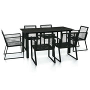 Set da Pranzo da Giardino 7 pz in Rattan PVC Nero cod mxl 53771
