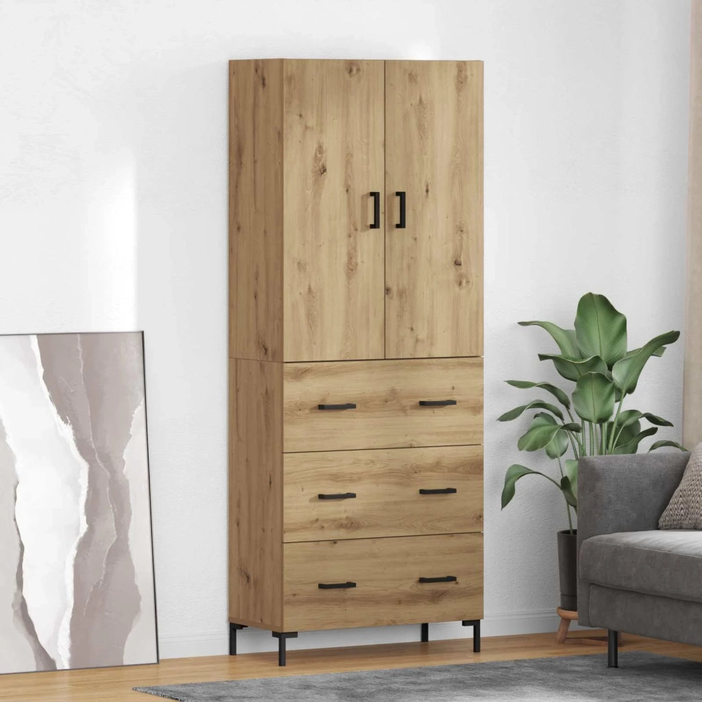Credenza con Cassetto-Buffet-Armadio da cucina Rovere artigianale 69,5 x 34 x 180 cm 998603