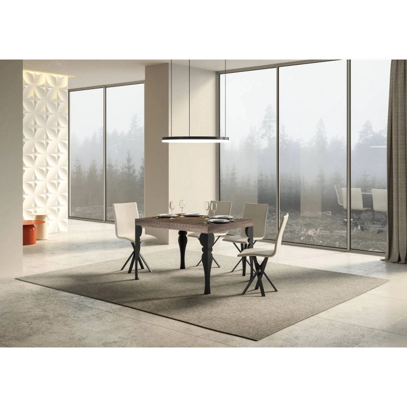 Tavolo allungabile 140/400x90 cm Paxon telaio Antracite - Noce