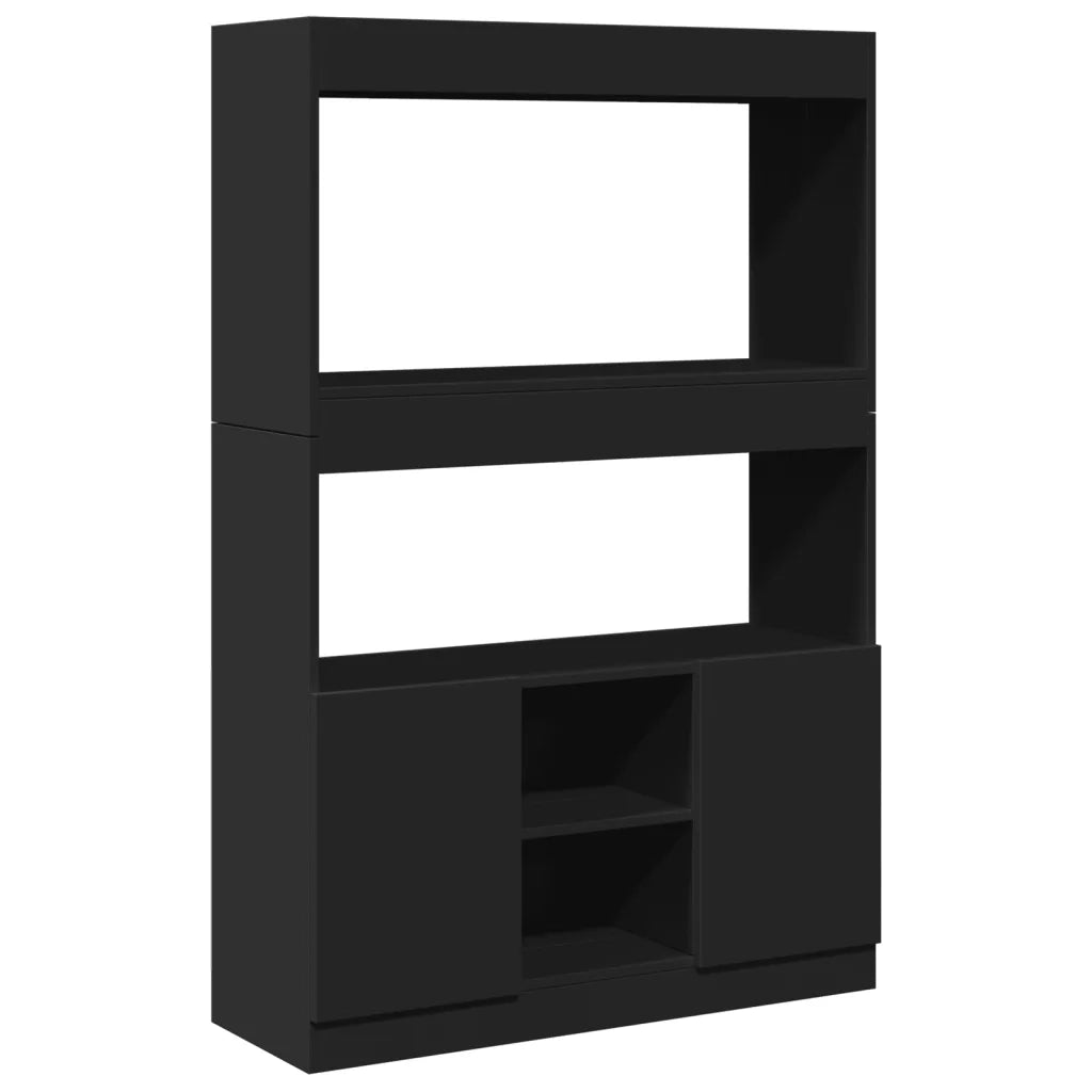 vidaXL Credenza Nera 92x33x140 cm in Legno Multistrato