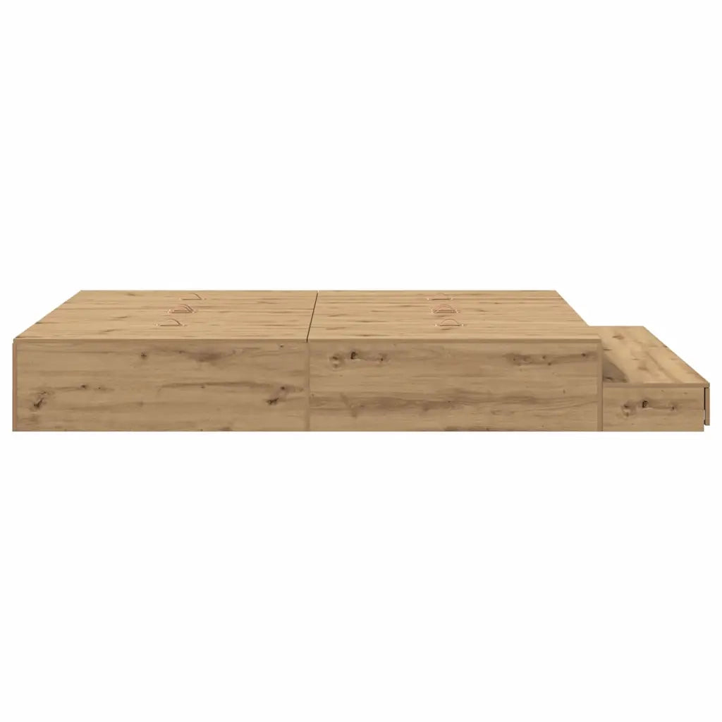 Struttura letto con contenitore Rovere artigianale 150 cm 3335652