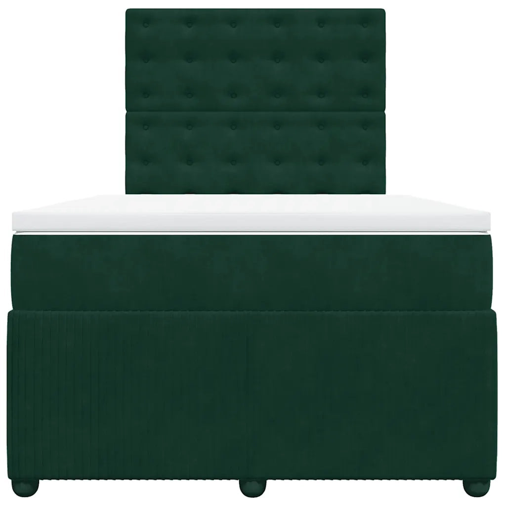 Giroletto a Molle con Materasso Verde Scuro 120x200 cm Velluto 3294625